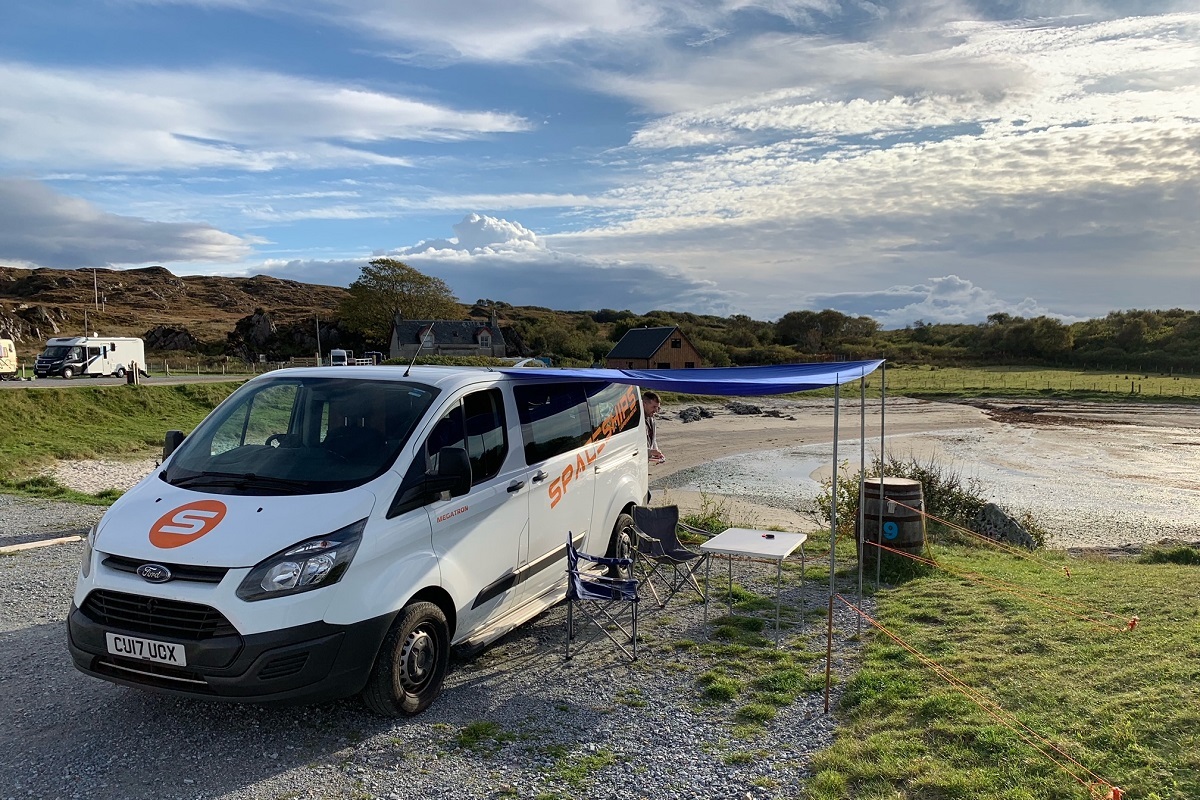The Spaceships Voyager Campervan with awning