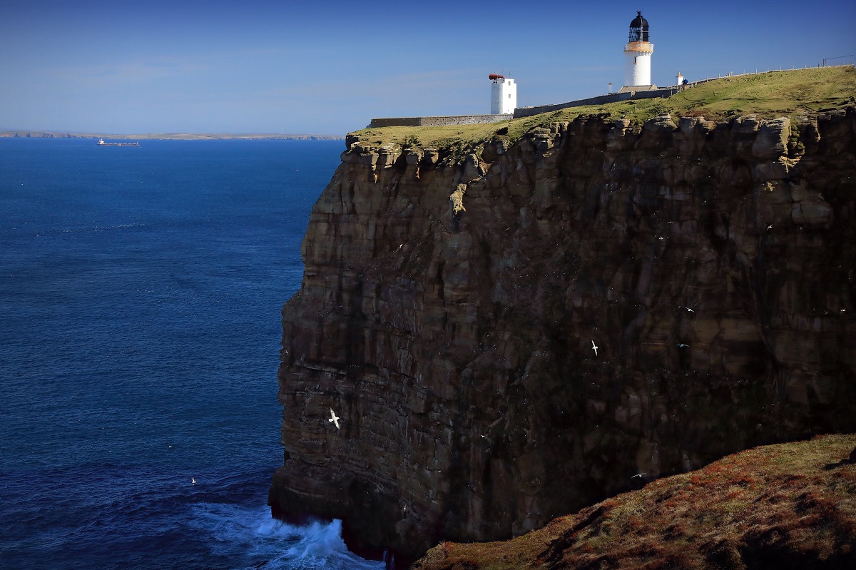 The cliffs and lighthouse at Dunnet Head