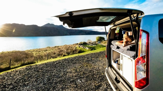Enjoying view UK camping