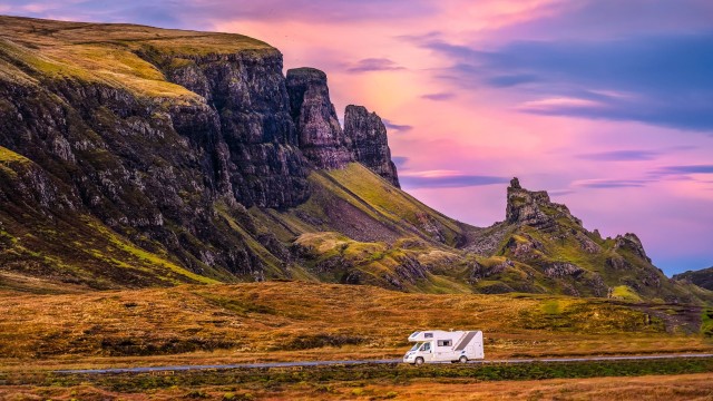Sunset road trip in UK