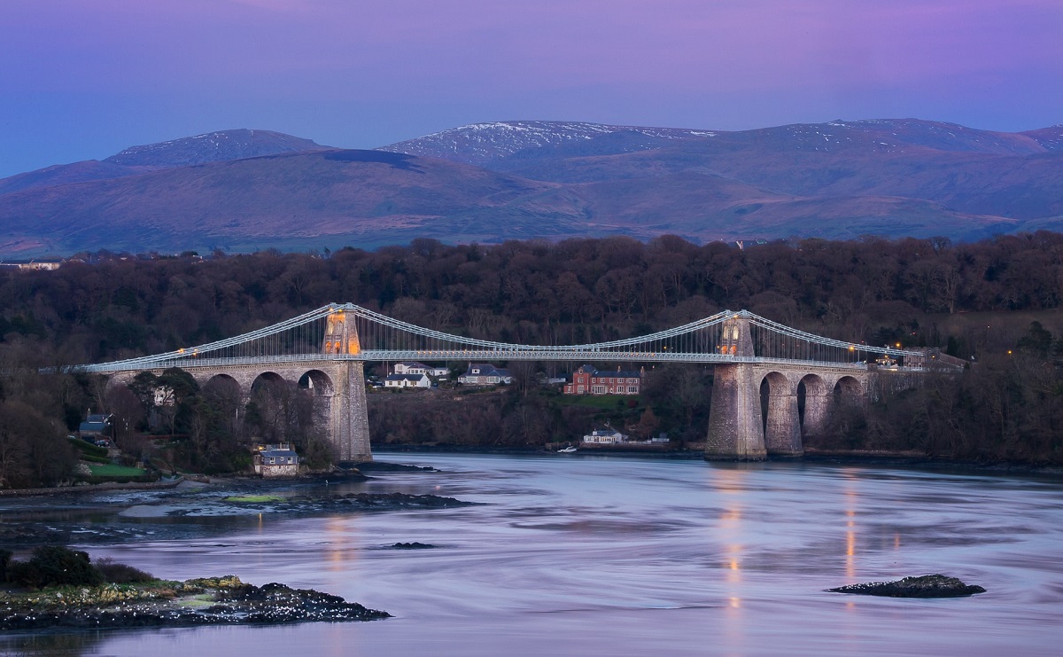 The Menai Bridge into Anglesey