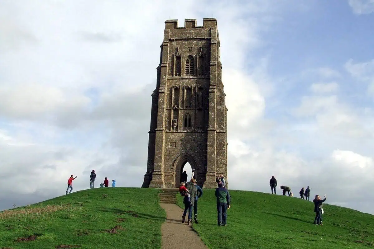 Glastonbury, tower in field
