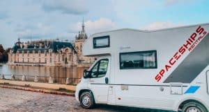 Motorhome at Chantilly castle
