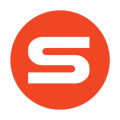 Spaceships S Logo - white S on red background